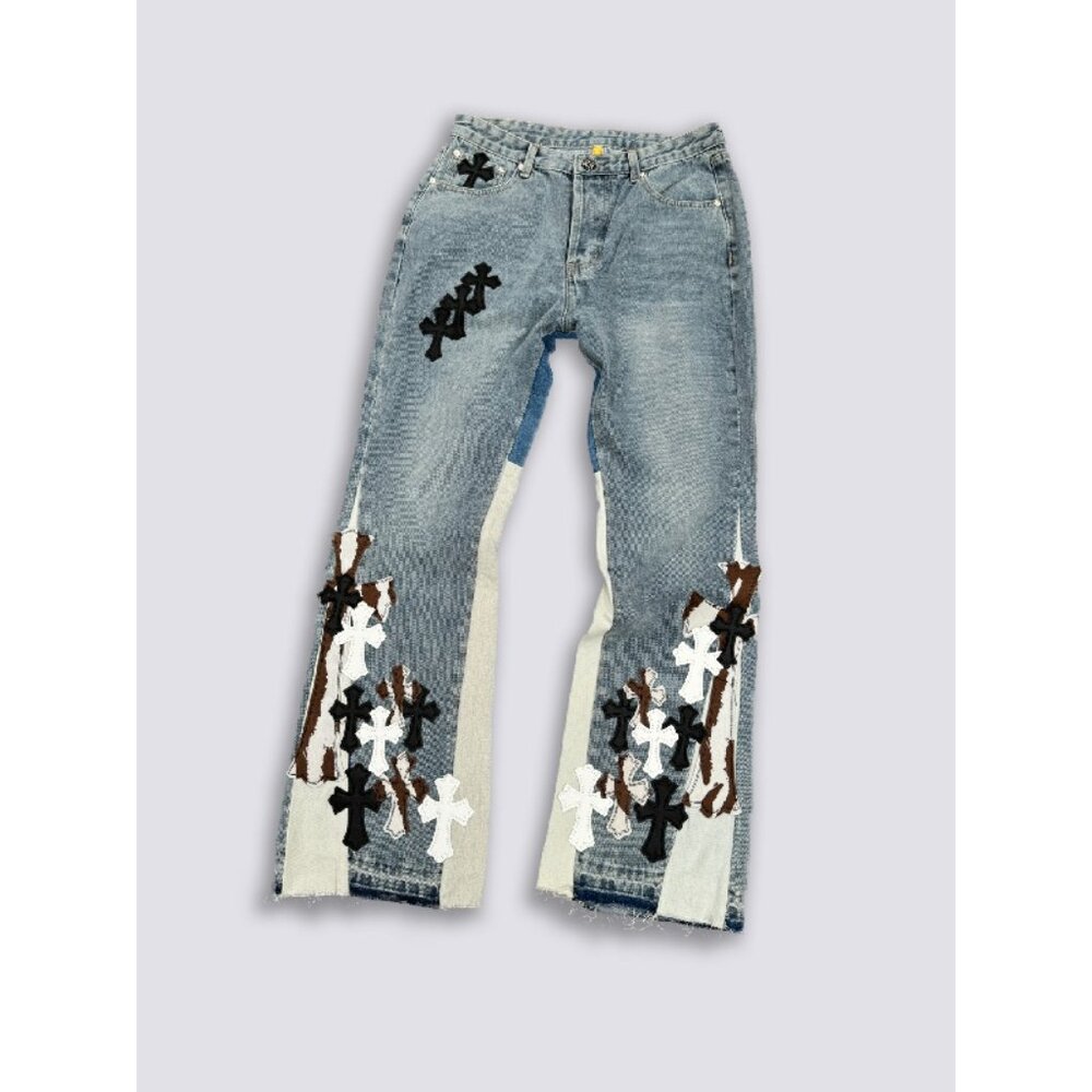GALLERY DEPT Washed Distressed Patchwork Jeans - image 8